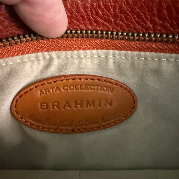 Brahmin Arta Collection Vintage Leather Shoulder Baguette Very HTF EUC - Picture 6 of 9
